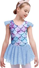 img 4 attached to 🌟 Sparkling Boyoo Ruffle Sleeve Leotard for Girls' Active Clothing