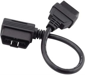 img 1 attached to iKKEGOL OBDII OBD2 16 Pin прямой угловой разъем ЖКХ мужской кабель для продления кабеля OBD - 30 см / 12 дюймов адаптер расширителя диагностического кабеля.