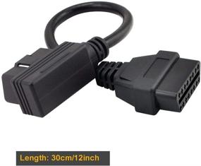 img 2 attached to iKKEGOL OBDII OBD2 16 Pin прямой угловой разъем ЖКХ мужской кабель для продления кабеля OBD - 30 см / 12 дюймов адаптер расширителя диагностического кабеля.