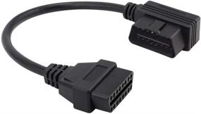 img 3 attached to iKKEGOL OBDII OBD2 16 Pin прямой угловой разъем ЖКХ мужской кабель для продления кабеля OBD - 30 см / 12 дюймов адаптер расширителя диагностического кабеля.