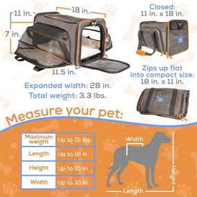 img 2 attached to 🐾 The Original Expandable Pet Carrier by Pet Peppy® - Airline Approved Design for Cats, Dogs, Kittens, Puppies - Extra Spacious Soft Sided Carrier for Travel! (Black)