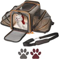 🐾 the original expandable pet carrier by pet peppy® - airline approved design for cats, dogs, kittens, puppies - extra spacious soft sided carrier for travel! (black) logo