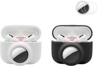 чехол для airpods pro с bluetooth-локатором apple airtags, функцией gps-отслеживания, накладка на корпус airpods_case, совместимая с air pods pro, 360°защита от ударов, беспроводная зарядка, силиконовый чехол для airpods pro. логотип