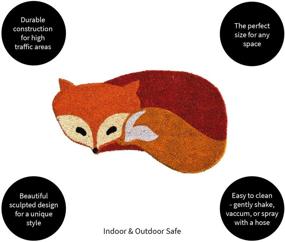 img 1 attached to 🦊 High-Quality Handmade Coconut Fiber Coir Fox Shaped Welcome Mat - 28” x 16”