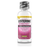 🦷 жидкость для полоскания рта с антибактериальным средством listerine sensitivity: устранение повышенной чувствительности зубов на 24 часа с мятным вкусом, бутылка удобного размера для путешествий в соответствии с требованиями тса, формула без содержания спирта - 3.2 жидк. унции. логотип