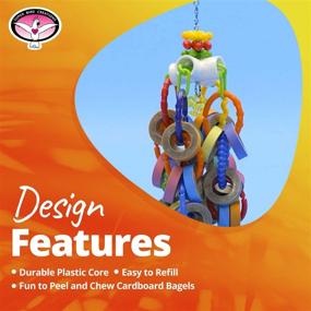 img 1 attached to 🐦 Engage Your Bird's Playful Nature with the Super Bird SB1107 Chewable Paper Bagel Cascade Toy: Large Size, Colorful Chains | 15” x 4.5”
