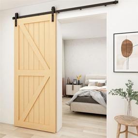 img 1 attached to 🚪 TSMST Upgrade 6.6FT Barn Door Hardware Kit | Noiseless Door Stopper | Easy Installation | Sliding Door Spliced | 5 PCS Track Fit | Single Door - 40" Width