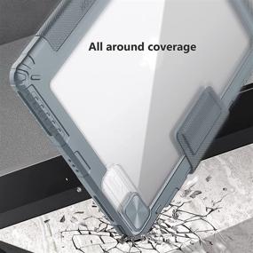 img 1 attached to 📱 Nillkin iPad Pro 12.9 Case 2021/2020 5th/4th Gen - Slide Camera Cover, Pencil Holder - Gray PU Leather Stand Cover with Auto Sleep