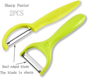 img 1 attached to Efficient 2PCS Kitchen Peelers - Fruit, Apple, Potato, Carrot, Cucumber & Vegetable Peelers for Ambidextrous Use