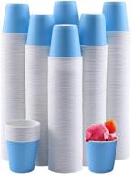 600-pack 3oz disposable paper cups for hot or cold beverages - small blue cups ideal for bathroom and mouthwash logo