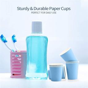 img 2 attached to 600-Pack 3oz Disposable Paper Cups for Hot or Cold Beverages - Small Blue Cups Ideal for Bathroom and Mouthwash