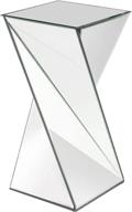 stylish and versatile: howard elliott 11093 twisted mirrored end table - sleek design and mirror-paneled surface logo