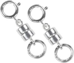 img 3 attached to 🔗 Set of 2 Magnetic Helper Clasps with 6mm Rings for 4.5mm Sterling Silver Converters