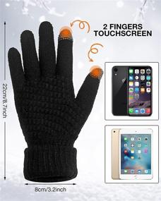 img 1 attached to 🧣 Women's Winter Knitted Beanie Hat Glove Set with Touchscreen Gloves - 4 Pieces