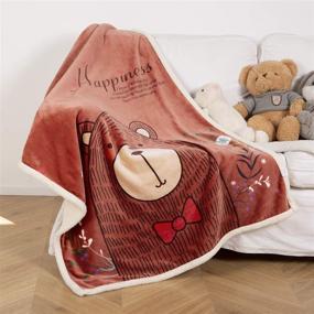 img 3 attached to 🧸 Fuzzy Cartoon Fleece Throw Blankets for Kids: Warm Cozy Plush Microfiber Blanket for Toddlers, Infants, Newborns, and Children - Brown Teddy Bear Design