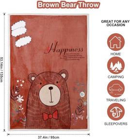 img 2 attached to 🧸 Fuzzy Cartoon Fleece Throw Blankets for Kids: Warm Cozy Plush Microfiber Blanket for Toddlers, Infants, Newborns, and Children - Brown Teddy Bear Design