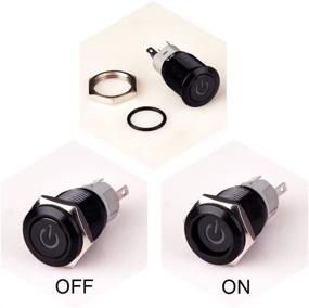 img 3 attached to 🔴 Ulincos Latching Push Button Switch U16F5 1NO1NC SPDT ON/Off Black Shell With Red Power Symbol LED - Designed for 16mm (5/8") Applications