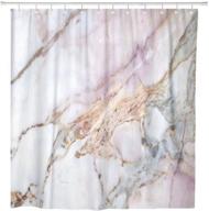 🚿 artsocket pink white marble shower curtain: elegant gray black stone light granite design for waterproof bathroom decor - 72x72 inches polyester fabric set with hooks logo