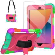 blosomeet ipad 7th generation case 2020: 10.2 inch for kids girls with tempered glass screen protector, pen holder, and shoulder strap - heavy duty ipad 8th/7th gen case cover with stand - honeysuckle logo