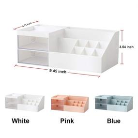 img 2 attached to 📦 Versatile Desk Organizer: Makeup Storage for Eyeshadows, Concealers, Powders, Nail Polish | Vanity Countertop & Bathroom Organizer | Pencil Holder for Office Desk | 9.45"x 4.73" x 3.54