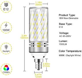img 3 attached to 💡 Brilliant 1500LM Equivalent Candelabra Chandelier - Non Dimmable, Ideal for Elegant Lighting