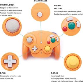 img 2 attached to Poulep Classic Gamepad: Wireless Controller for Wii Gamecube NGC GC - Black and Orange