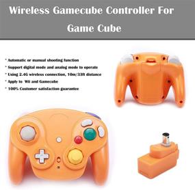 img 1 attached to Poulep Classic Gamepad: Wireless Controller for Wii Gamecube NGC GC - Black and Orange