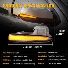 img 2 attached to 🚘 Enhance Safety and Style: SUPAREE LED Side Mirror Turn Signal Lights for Toyota Tacoma, RAV4, Highlander, Alphard, Lexus - Clear Lens, Sequential Dynamic Indicator Strip (2016-2020, 2019-2021)