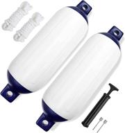 🚤 marine-grade uv-resistant pvc boat fenders: thickened version with docking lines (6ft), inflatable pump, and needles – ribbed design for pontoon boats and docking bumpers логотип