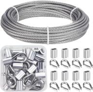 🔗 favordrory cable railing kits: premium 304 stainless steel wire rope with aluminum crimping sleeves and thimbles – ideal for railing, decking, and picture hanging logo