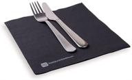 luxenap 15.75 inch dinner napkins, box of 50 - 2-ply disposable linen feel napkins, soft, absorbent, black paper folded napkins, square shape – ideal for lunch, dinner, or everyday use in restaurants logo