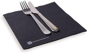 img 4 attached to Luxenap 15.75 Inch Dinner Napkins, Box of 50 - 2-Ply Disposable Linen Feel Napkins, Soft, Absorbent, Black Paper Folded Napkins, Square Shape – Ideal for Lunch, Dinner, or Everyday Use in Restaurants