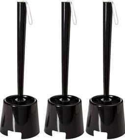 img 1 attached to 🚽 Efficient Klickpick Home Toilet Bowl Cleaner Brush - Black Holder Caddy, Pack of 3