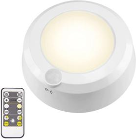 img 4 attached to 🚿 LUXSWAY Battery Operated Overhead Shower Light with Motion - Wireless Ceiling Light for Shower, 80ft RF Remote Controller, Cool/Warm White Battery Ceiling Light for Indoor Timer Off, 300Lumen