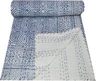 indian handmade blanket bedspread vintage logo