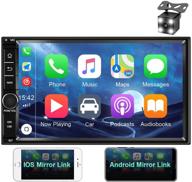 🚗 camecho 7-inch double din car stereo, android 9.0 head unit with gps navigation, 1080p touch screen, 1gb ram/16gb rom, bluetooth, fm, wifi, mirror link, backup camera support for both ios/android phones logo