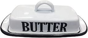 img 1 attached to 🧈 Classic Farmhouse Enamel Butter Tray - 3.5x7.75