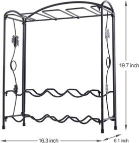 img 1 attached to Винный стеллаж Howdia с держателем для бокалов: стильное и экономное хранение для 8 бутылок и 8 бокалов - идеальное решение для бара, погреба, шкафа, дома или кухни.
