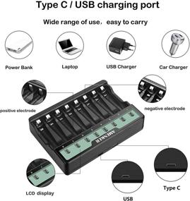 img 3 attached to High-Efficiency 8-Bay AA/AAA Battery Charger for Rechargeable Ni-MH/Ni-CD AA Batteries - Quick Charge, Independent Slot Design