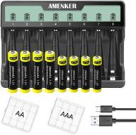 high-efficiency 8-bay aa/aaa battery charger for rechargeable ni-mh/ni-cd aa batteries - quick charge, independent slot design логотип