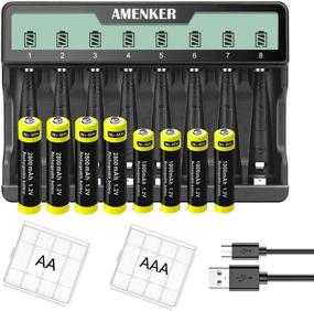 img 4 attached to High-Efficiency 8-Bay AA/AAA Battery Charger for Rechargeable Ni-MH/Ni-CD AA Batteries - Quick Charge, Independent Slot Design