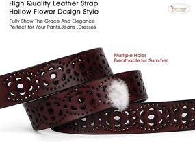 img 2 attached to 👍 High-Quality JASGOOD Womens Genuine Cowhide Leather Belts: A Must-Have for Women's Accessories