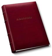 leather refillable desk address book logo