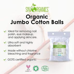 img 3 attached to 🌿 Sky Organics Cotton Balls Organic (60 ct.) Fragrance & Chlorine-Free, 100% Biodegradable Jumbo Absorbent Cotton Balls – Ideal for Nail & Make-up Removal