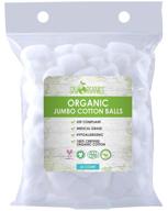 🌿 sky organics cotton balls organic (60 ct.) fragrance & chlorine-free, 100% biodegradable jumbo absorbent cotton balls – ideal for nail & make-up removal logo