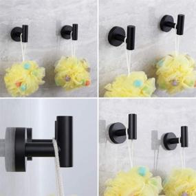 img 3 attached to 🛁 kimzcn Elegant Matte Black Bathroom Towel Hooks - SUS 304 Stainless Steel Coat Hook for Wall Mounting - Round Clothes Hanger - Ideal for Towels, Coats, Robes - Suitable for Bathrooms, Kitchens, Garages, and Hotels