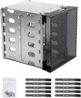 💽 umxosm hard drive cage: sata hdd rack with fan space - enhance computer storage with 5.25" to 5x 3.5 bay logo