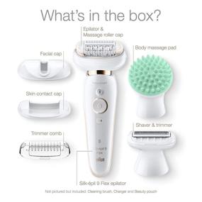 img 3 attached to 🪒 Braun Silk-épil 9 9-020: Flexible Head Epilator with Facial Hair Removal, Shaver & Trimmer - Cordless, Rechargeable, Wet & Dry Beauty Kit Including Body Massage Pad