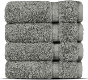img 1 attached to 🧺 Chakir Turkish Linens Luxury Hotel & Spa Quality Washcloths - Ultra Absorbent 100% Cotton Turkish Towels (4 Pack, Gray)