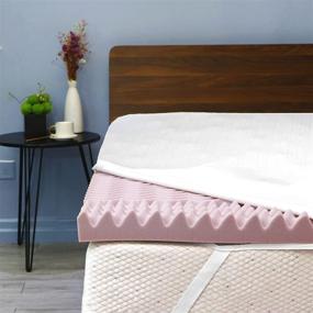 img 4 attached to Queen Mattress Topper with 5-Zone Lavender Memory Foam, Pressure Relief Bed Topper 3 Inch - Washable Bamboo Cover Included